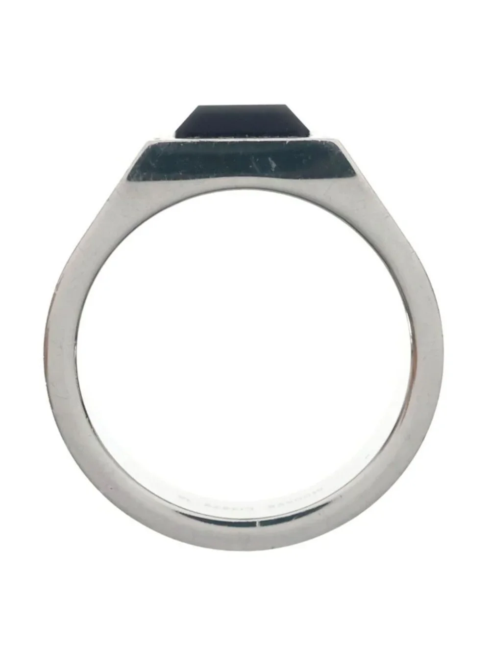Louis Vuitton Ring LV Onyx Bague Monogram Silver
